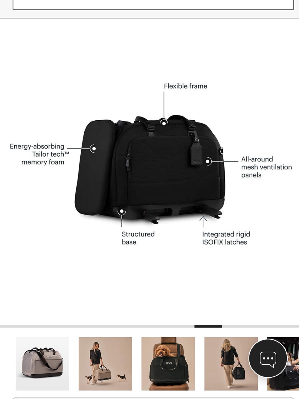 Tavo Pets Hendrick Pet Car Seat and Flexible Carrier in Tawny new open box $350 - Picture 5 of 12